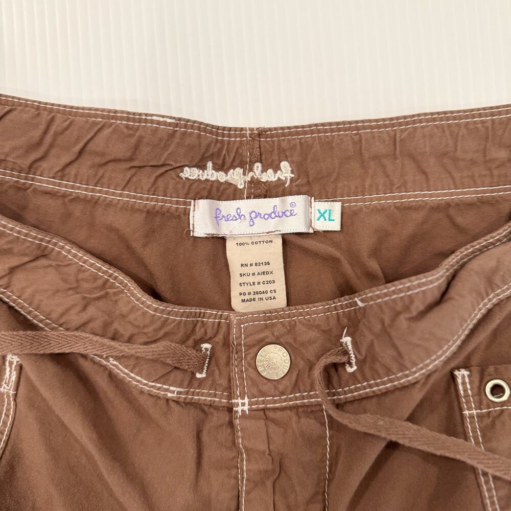 Fresh Produce Capri Pants Brown Cotton Women’s XL Coastal Casual Resort Natural - Picture 3 of 16